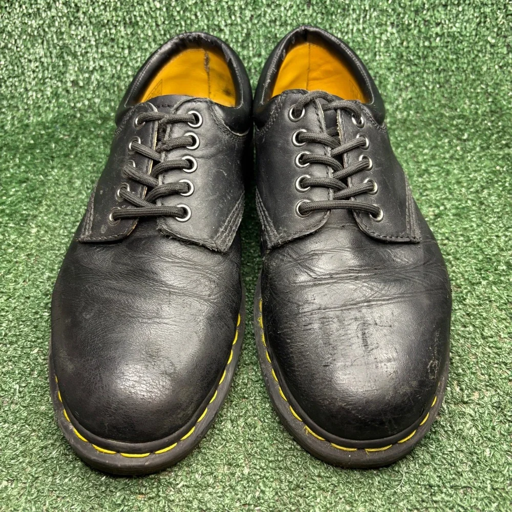 Dr. Martens 8053 Padded Collar Leather Grunge Goth Derby Shoes Black Mens Size 9